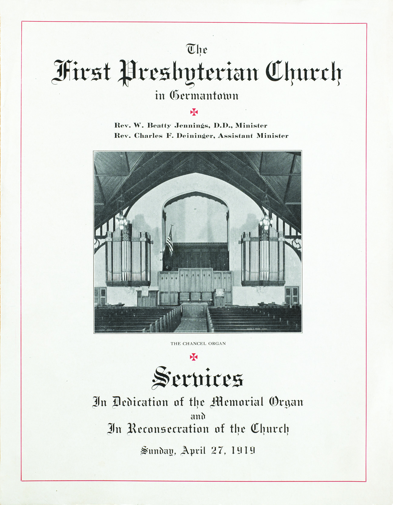 1919 Dedication Program